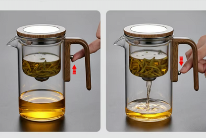 Monvos Teapot – 600ml Magnetic Infuser | One-Click Pour, No Spills